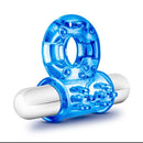 Stay Hard 10 Function Vibrating Bull Ring Blue Vibrating Cock Ring