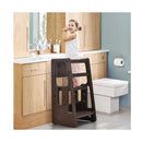 Kids Step Learning Stool with Double Safety Rails for Baby Coffee