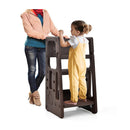 Kids Step Learning Stool with Double Safety Rails for Baby Coffee
