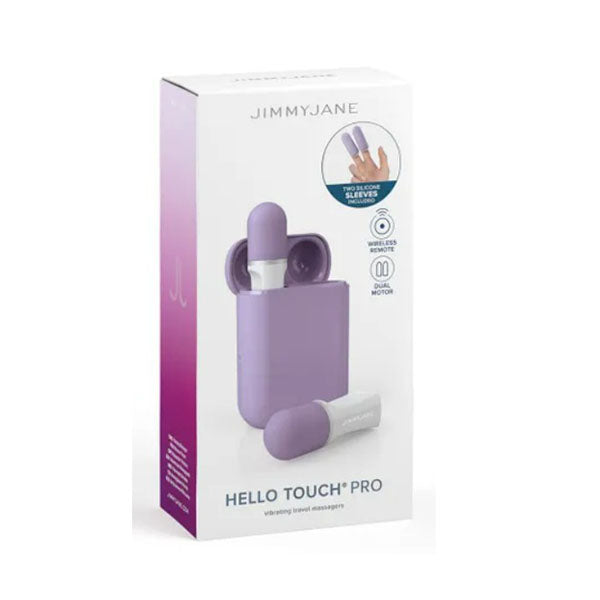 Hello Touch Pro Purple Vibrating Finger Stimulators With Charging Pod