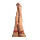 Kixies Claudia Large Diamond Red Fishnet Thigh Highs Red