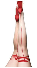 Kixies Whitney Seam Thigh Highs Nude Red
