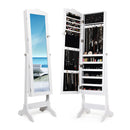Full Length Lockable Jewelry Storage Armoire With 4 Tilting Angles