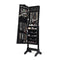 Full Length Lockable Jewelry Storage Armoire With 4 Tilting Angles