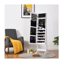 Full Length Lockable Jewelry Storage Armoire With 4 Tilting Angles