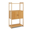 Bamboo Storage Cabinet with 3 Shelves for Bathroom