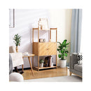 Bamboo Storage Cabinet with 3 Shelves for Bathroom