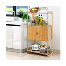 Bamboo Storage Cabinet with 3 Shelves for Bathroom