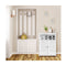 Wooden Storage Cabinet with Lamellar Doors and Shelf for Bathroom