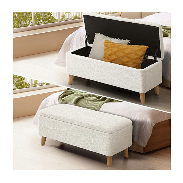 Storage Ottoman 97 X 40 X 40Cm Footrest Stool Bench Padded Storage Box