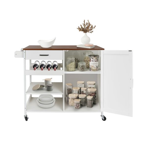 Kitchen Rolling Cart Island Heavy Duty Storage Trolley Cabinet