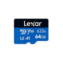 Lexar High Performance 633X 64Gb Microsdhc Microsdxc Uhs I Card Blue