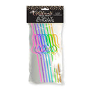 Glitterati Penis Silly Straws Colored Hens Party Straws 8 Pack