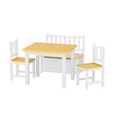Kids Table And Chairs Set Wooden Study Play 4Pcs