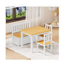 Kids Table And Chairs Set Wooden Study Play 4Pcs