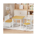Kids Table And Chairs Set Wooden Study Play 4Pcs