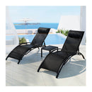 Sun Lounger Chaise Lounge Chair Table Patio Outdoor Setting Furniture