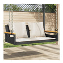 Swing Bench With Cushions Black 109X62X40 Cm Poly Rattan