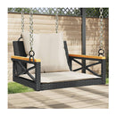 Swing Bench With Cushions Black 63X62X40 Cm Poly Rattan