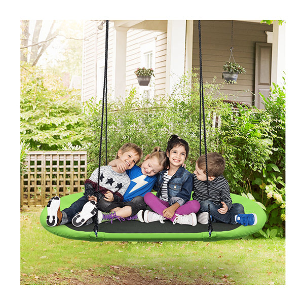 Flying Oval Tree Swing Set With Adjustable Hanging Ropes For Outdoor