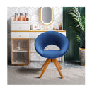 Mid Century Swivel Accent Chair With Oversized Upholstered Seat Blue