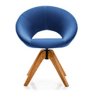 Mid Century Swivel Accent Chair With Oversized Upholstered Seat Blue