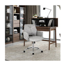 Upholstered Swivel Chair with Adjustable Height for Home Office