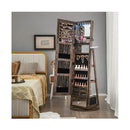 360 Degree Swivel Jewelry Cabinet With Full Length Mirror Coffee