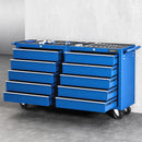 Tool Chest Trolley 10 Drawers Toolbox Storage Blue
