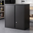 Steel Tool Cabinet Wall Mount Adjustable Shelf Garage Storage Lockable Black