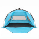 Beach Tent 3-4 Person Pop Up Sun Shade UPF 50 Automatic Outdoor Blue