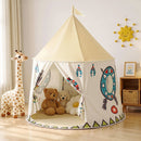 Kids Play Tent Playhouse Castle with Window Flag Carry Bag 115cmx115cm