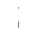 Satin Brass Sleek Cylindrical Pendant