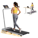 3 in 1 Walking Pad Treadmill 12% Incline Foldable Under Desk Treadmills for Home Gym With 38cm Wide Belt Silver