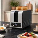 2-Slice Toaster, LED Display 3.5cm Wide Slots 6 Browning Levels