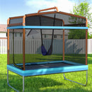 6FT Trampoline Kids Rectangle Trampoline with Swing Enclosure Safety Net Orange