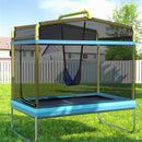 6FT Trampoline for Kids with Enclosure Safety Net Swing Rectangle Yellow