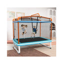 3 In 1 Rectangle Trampoline For Kids With Swing And Horizontal Bar