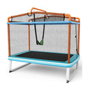 3 In 1 Rectangle Trampoline For Kids With Swing And Horizontal Bar