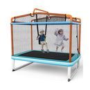 3 In 1 Rectangle Trampoline For Kids With Swing And Horizontal Bar
