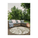 Cali Palm Linen Round Rug