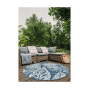Hiro Palm Ocean Round Rug