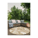 Gwen Leaves Linen Round Rug