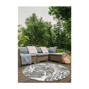 Jenny Leaves Silver Round Rug 200Cm