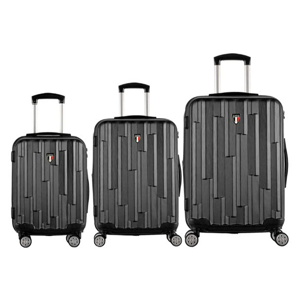 Tucci Italy Riflettore Abs 3 Piece Travel Luggage Suitcase Set
