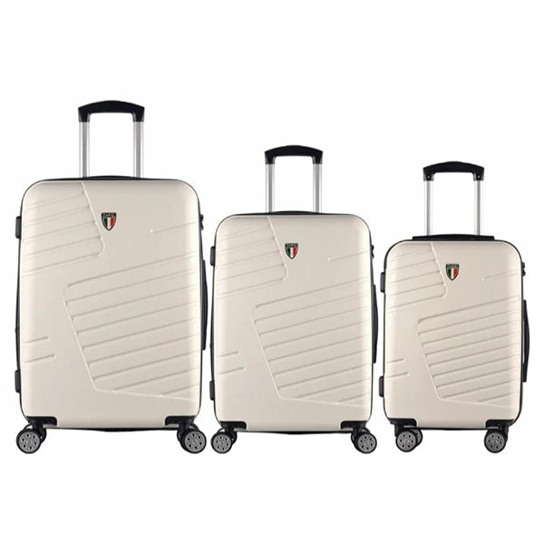 Tucci Italy Boschetti Abs 3 Piece Luggage Suitcase Set