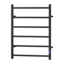 Heated Towel Rail 6 Round Bars  with Timer Electric Heater Warmer Rack