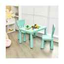 3 Pieces Kids Table Set with 2 Chairs for Reading Green