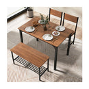 Industrial Gathering Table Set With 2 Chairs 1 Bench For Dining Room