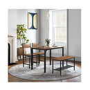 Industrial Gathering Table Set With 2 Chairs 1 Bench For Dining Room